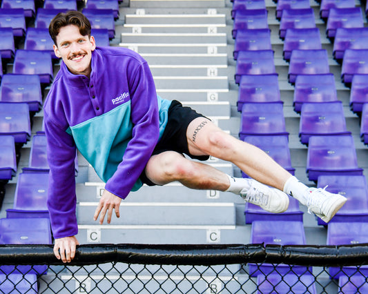 Purple and Teal Fleece Quarter Zip