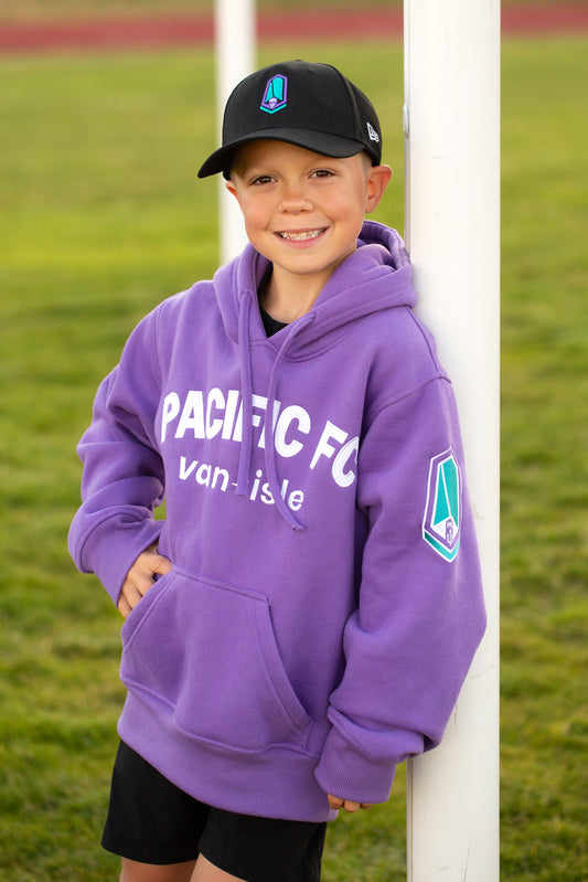 Youth Purple Embroidered Hoodie