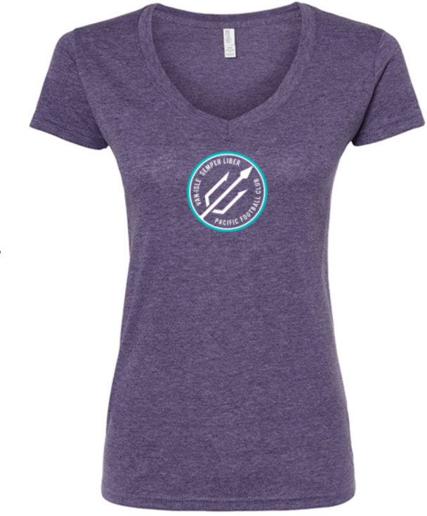 Women's Secondary Logo Purple V-neck