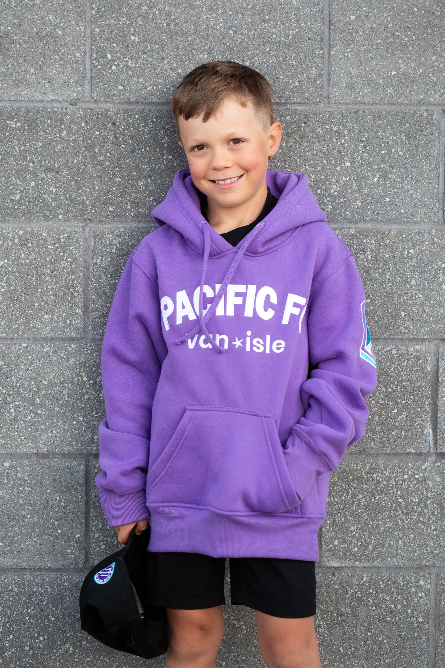 Youth Purple Embroidered Hoodie
